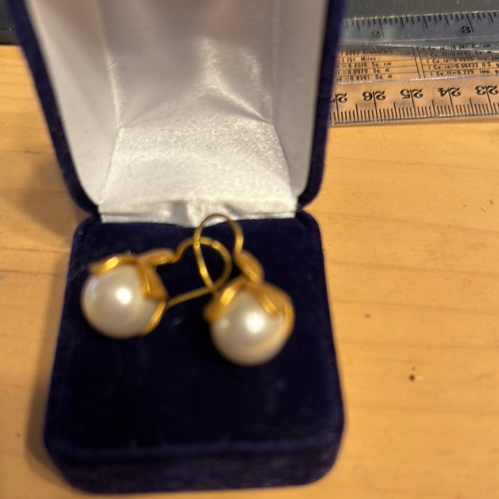 Julie Vos Gold and Pearl Earrings